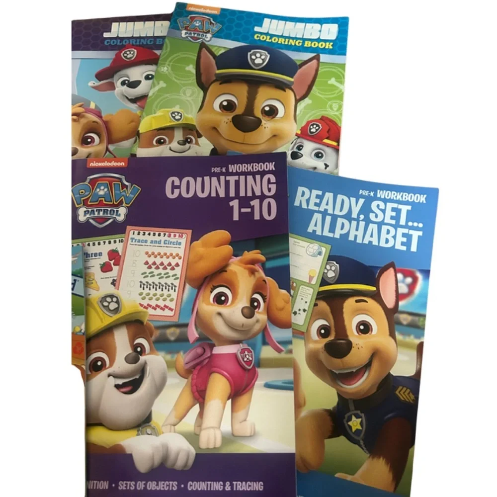 Paw Patrol Bundle | Tote Bag, Look and Find, Coloring & Activity Books | New